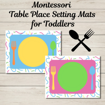 Preview of Montessori Table Place Setting Mats for Learning | Printable Placemats