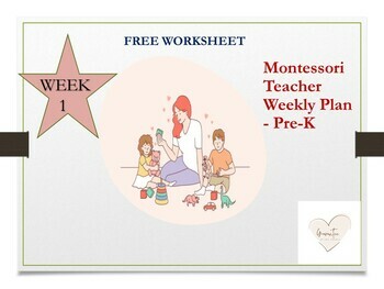 Preview of Montessori Teacher Weekly Plan - Pre-K" FIRST WEEK"