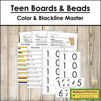Preview of Montessori Teen Boards, Teen Beads, and Worksheets (with instructions)