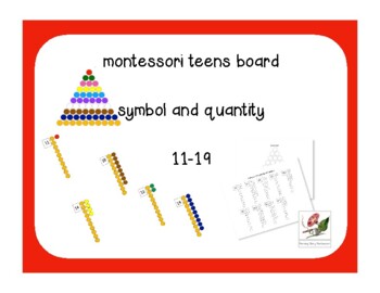 Preview of Montessori Teens Board, Quantity and Symbol, Color and Label Worksheet