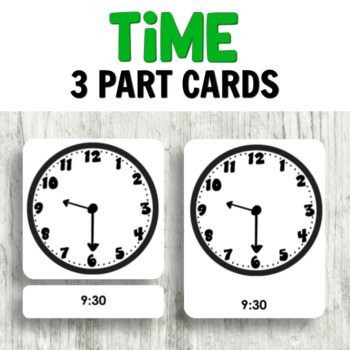 Preview of Montessori Telling Time 3-Part Cards QUARTERLY
