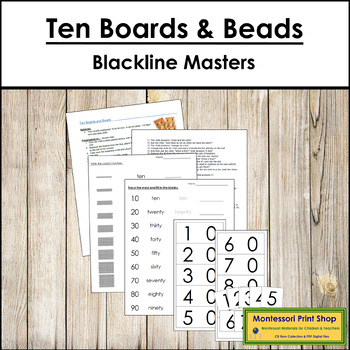 Preview of Montessori Ten Boards, Ten Beads, and Worksheets (with instructions)