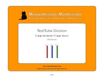 Preview of Montessori Test Tube Division (5-digit ÷ 2-digit) Workbook