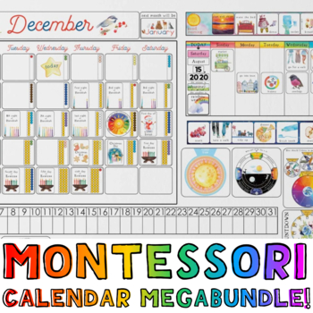 Preview of Montessori Circle Time Calendar Set MEGABUNDLE!
