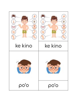 Preview of Montessori Three Part Cards ('Ōlelo Hawai'i): Ke Kino (The Body)