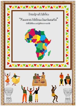 Preview of Montessori Three-Part Cards: Famous African Landmarks