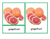 Montessori Three Part cards - Citris fruit - 13 fruits - English