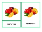 Montessori Three Part cards - Stone fruit - 11 fruits - English