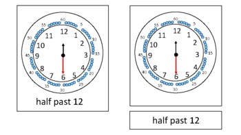 Preview of Montessori Time 3 part cards - half past