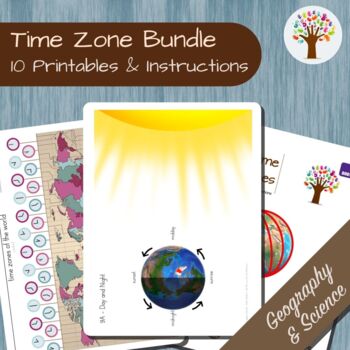 Preview of Montessori Time Zone Lesson Set