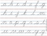 Montessori Tracing small cursive letters in one letter page