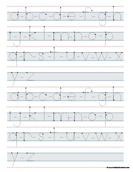Montessori Tracing small print letters in one letter page. | TpT