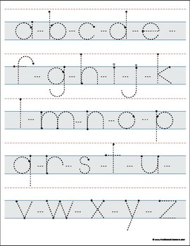 Preview of Montessori Tracing small print letters in one letter page.