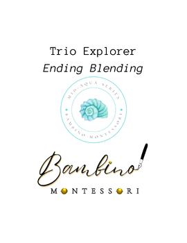 Preview of Montessori Trio Explorer BLENDING "ENDING" SOUND WORDS