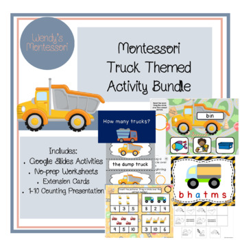 Preview of Montessori Truck Activity Bundle