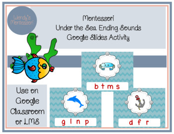 Preview of Montessori Under the Sea Ending Sounds Google Slides Digital Activity