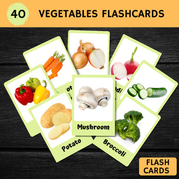 Preview of Montessori Veggie Discovery Flashcards: Real Images Edition - Vegetables cards