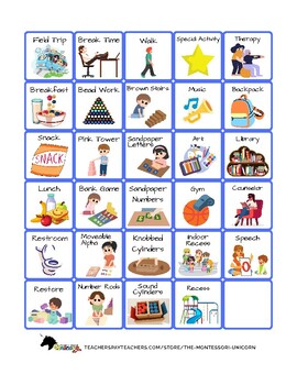Preview of Montessori Visual Schedule for Autism ADHD Students with IEPs Special Education