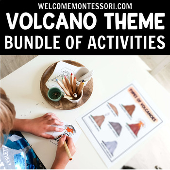 Preview of Montessori Volcano Bundle or Science Centers