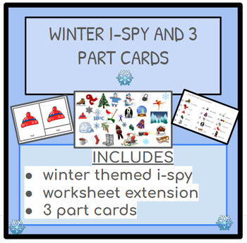Preview of Montessori Winter I Spy and 3 Part Cards