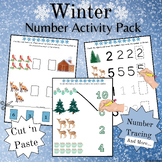 Montessori- Winter Number Activities: Cut 'n Paste, Tracin