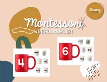 Preview of Montessori Winter Number Sort (English/Spanish)