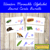 Montessori Wooden CURSIVE Moveable Alphabet Sound Cards Bu