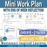 Montessori Work Plan, Student Self Reflection for Conferen