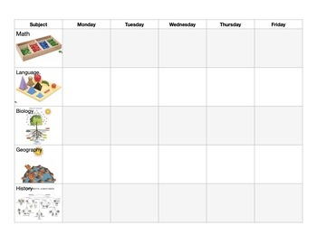 Preview of Montessori Work Plans