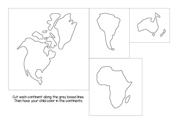 printable continents of the world