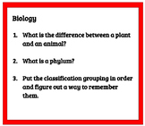 Montessori - Zoology Command Cards (Biology/Invertebrate/V