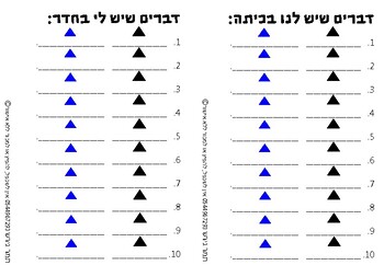 Preview of Montessori adjective writing papers- Hebrew דפי כתיבה לתרגול שם התואר