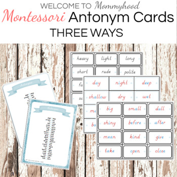 Preview of Montessori antonym cards