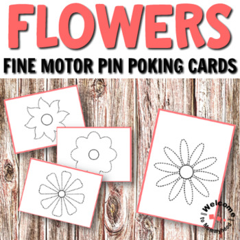 Preview of Montessori Flowers Pin Punching Printables for Spring Activities