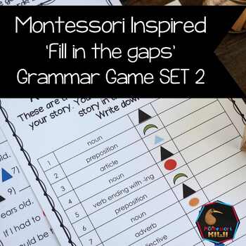 Preview of Montessori grammar activity set 2