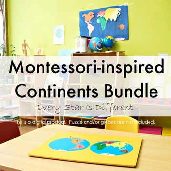Preview of Montessori-inspired Continents  Bundle