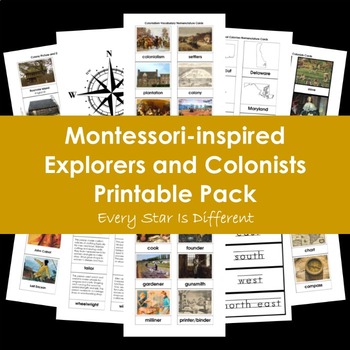 Preview of Montessori-inspired Explorers and Colonists Printable Pack