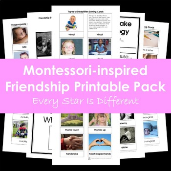 Preview of Montessori-inspired Friendship Printable Pack