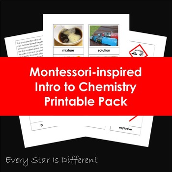Preview of Montessori-inspired Intro to Chemistry Printable Pack