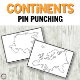 Montessori inspired continents push pin (pin poking) cards