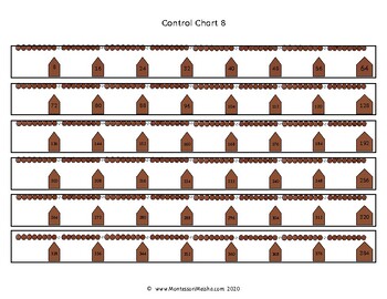 Preview of Montessori long bead chain 8 - 8 tables multiplication worksheet