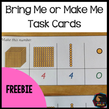 Preview of Montessori math: Golden Beads 'Make me' SAMPLE FREEBIE