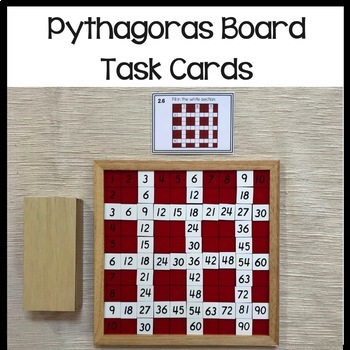 Preview of Montessori math: Pythagoras board task cards