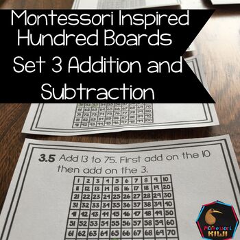 Preview of Montessori math: hundreds board task cards SET 3