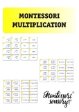 Montessori multiplication equation cards with control - 90 cards