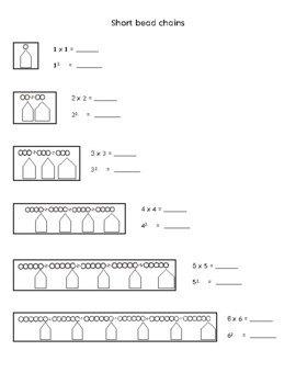 Preview of Montessori short bead chains - Multiplication worksheet (1-10)
