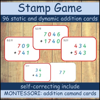 Preview of Montessori stamp game: static and dynamic camand cards