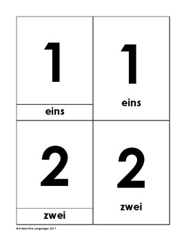 Preview of Montessori vocabulary 3-part cards numbers (1-10) German