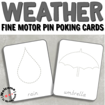 Preview of Montessori weather tracing or push pin cards