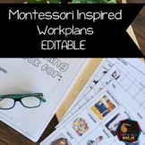 Montessori work plans - Editable